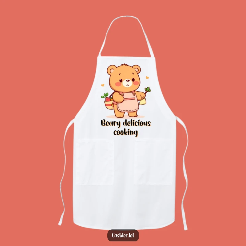 Funny Bear Bagging Groceries Apron: Serve Up Smiles in the Kitchen