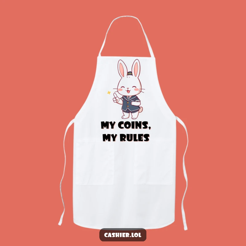 Funny Rabbit Cashier Apron: Cute Bunny Chef Ready to Serve with a Smile