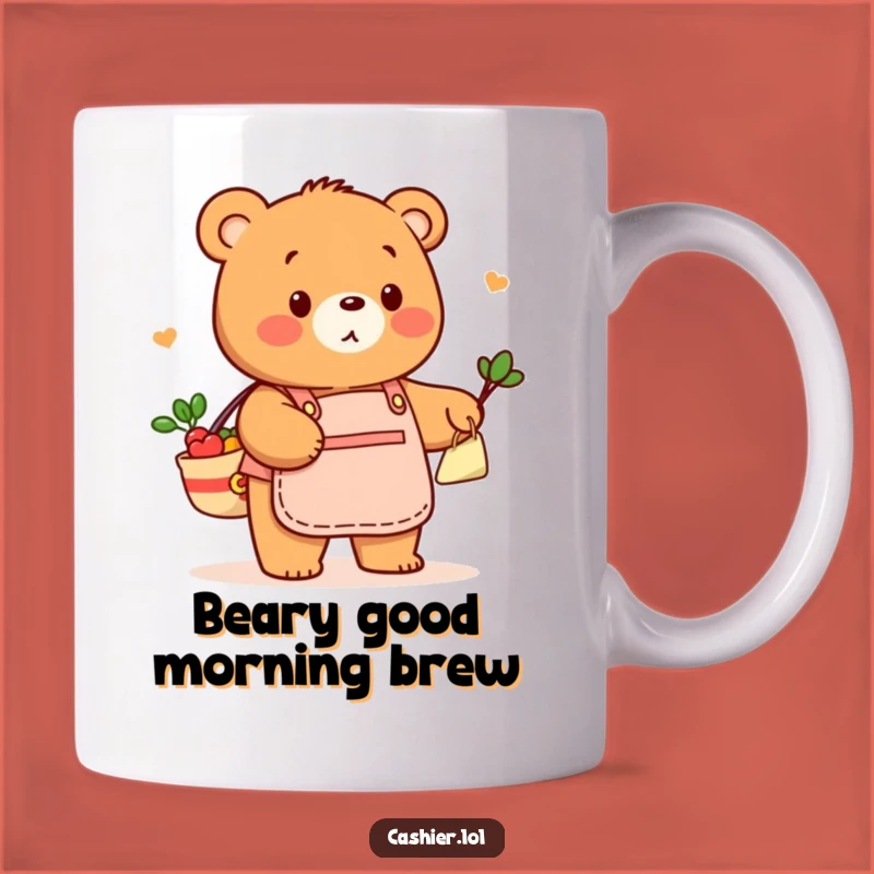 Funny Bear Bagging Groceries Mug: Perfect Gift for Retail Fun and Bears
