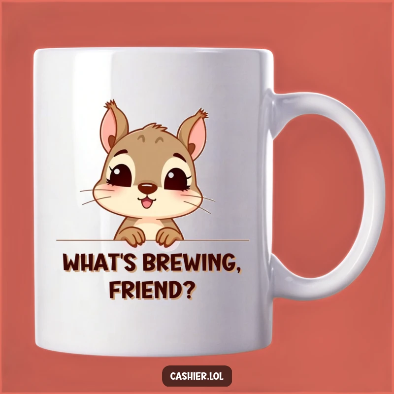 Funny Squirrel Counter Mug: Curious Character, Exciting Peek, Perfect Funny Gift