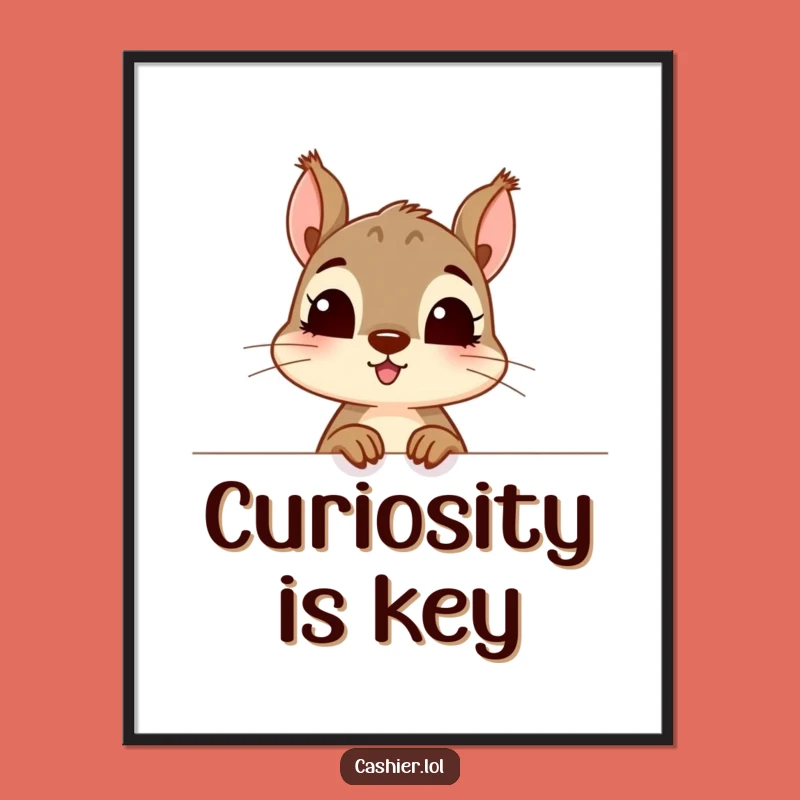 Funny Squirrel Digital Art: Curious Character, Instant Download & Funny Gift