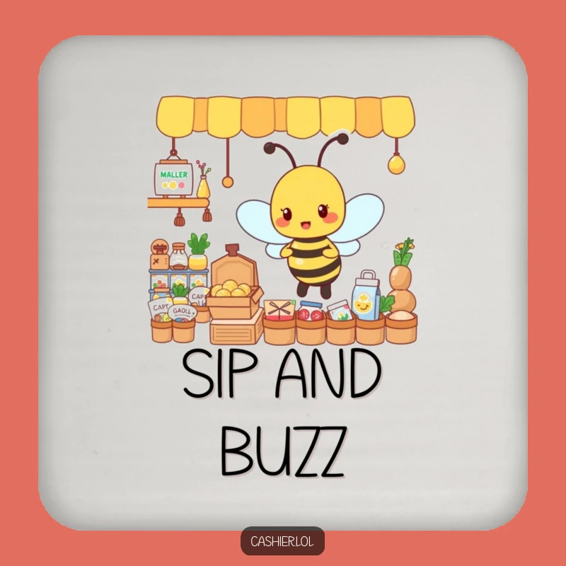 Funny Bee Organizer Coaster - Protect Surfaces With Buzz