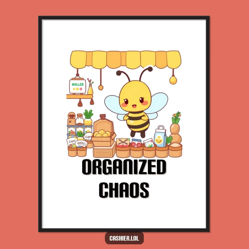 Funny Bee Energy Poster - Motivational Busy Bee Art