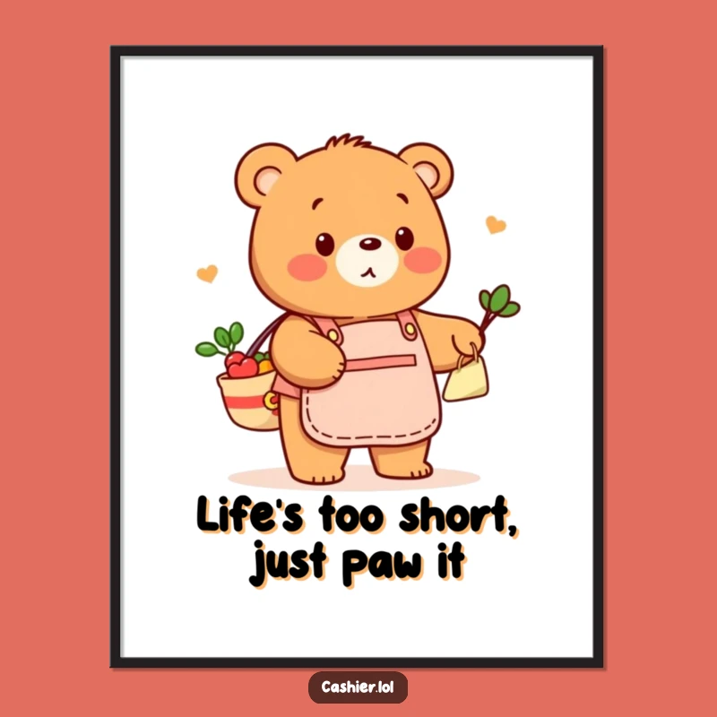 Free Printable Bear Grocer Art - Funny Downloadable Kitchen Decor