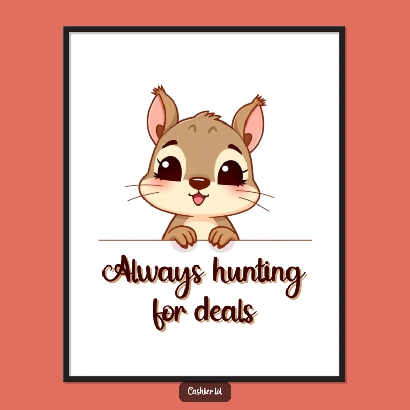 Funny Free Printable Wall Art: Curious Squirrel Peeking, Whimsical Home Decor