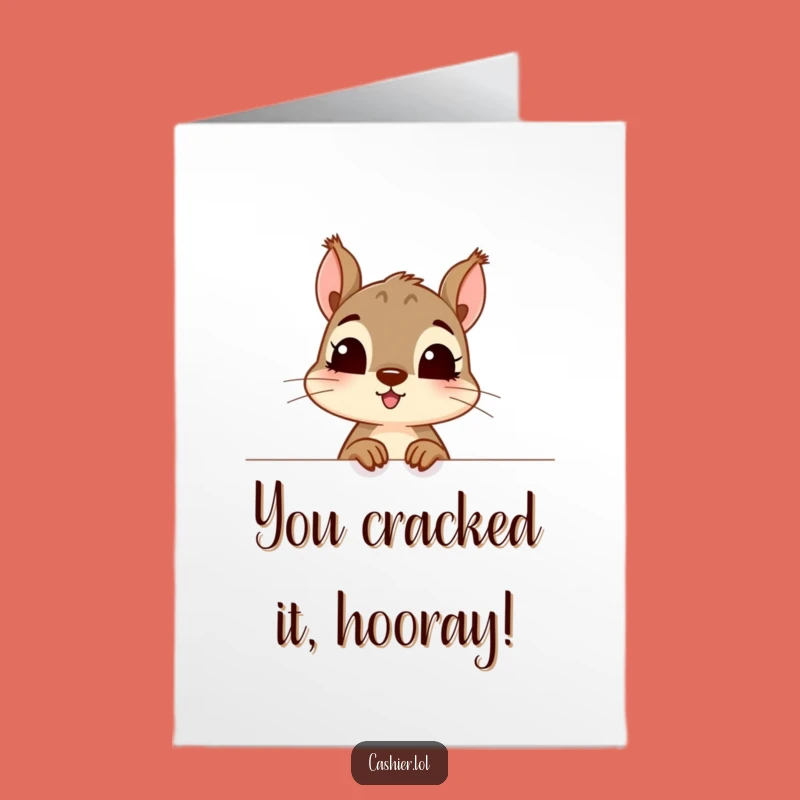 Free Printable Congrats Card: Excited Squirrel Investigates Your Success!
