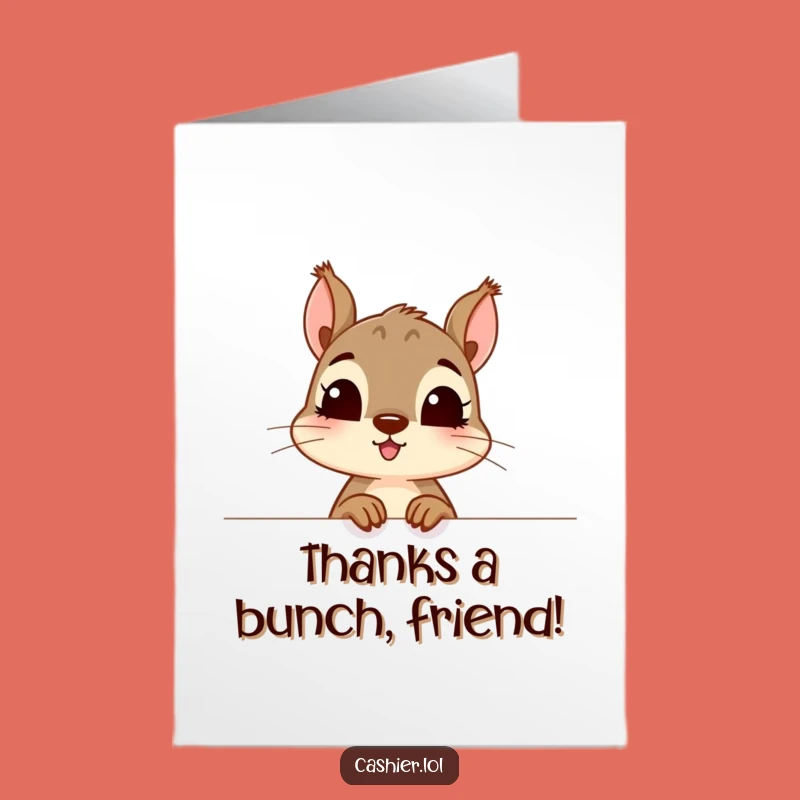 Free Printable Thank You Card: Curious Squirrel Eagerly Checks Your Gifts!