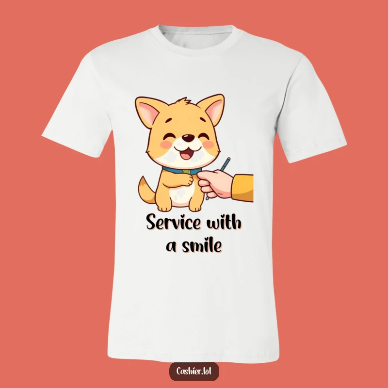 Funny Dog Customer Service Tee - Polite Pooch Humor